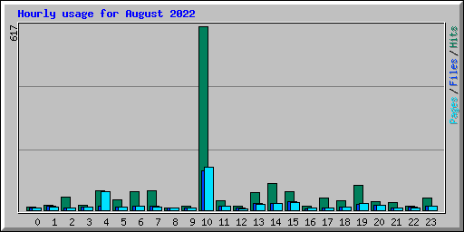Hourly usage for August 2022